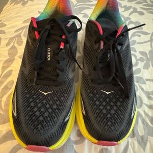 Hoka One One Running Shoes with Black and Yellow Accents